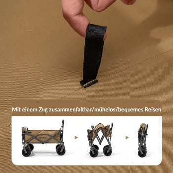 Qunature | Faltbarer Campingwagen – Stabiler Bollerwagen mit 180L Volumen, bis 150 kg belastbar